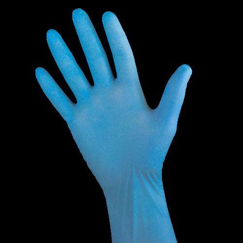 nitrile gloves blue powder free