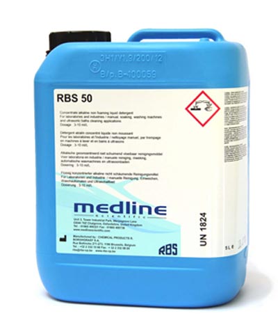 RBS 50 Concentrated Alkaline, Mild Detergent, 5 Litre - Medline