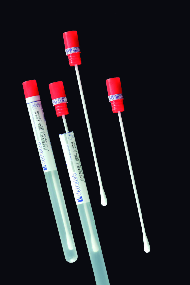 Deltalab Plain Sterile Swab in Tube (PS Shaft with Cotton Tip)